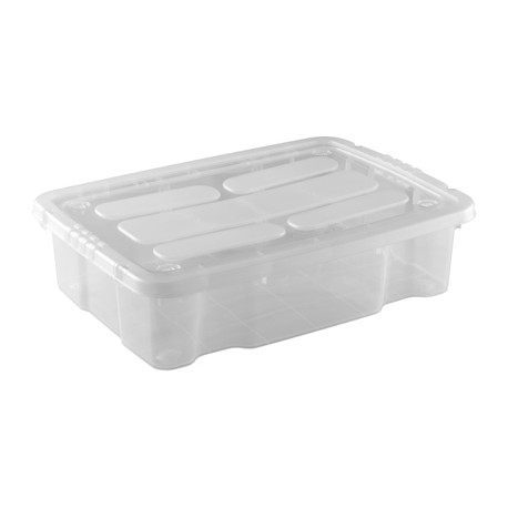 Caja de Plástico con Tapa y Ruedas tipo Bajocama 28 Litros