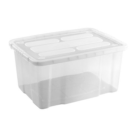 Caja de Plástico con Tapa Transparente 55 Litros