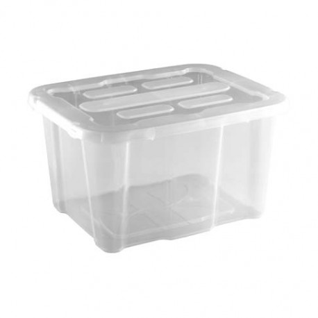 Caja de Plástico con Tapa Transparente 30 Litros