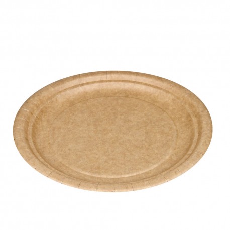 Platos Biodegradables de Cartón Kraft 18cm