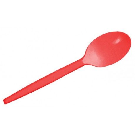 Cucharas de Plástico PS Rojas 16,5cm