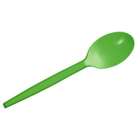 Cucharas de Plástico PS Verdes 16,5cm 