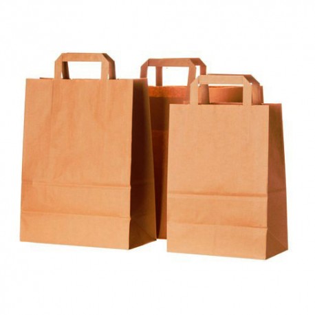 Bolsas de Papel Kraft con Asas 22+10x29cm 80gr