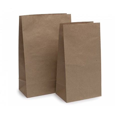 Bolsas de Papel Kraft Americanas 20+9x34cm 80gr