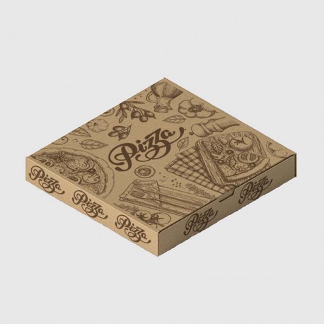 Cajas de Pizza Cartón Kraft Tradizione 26x26cm (100 Uds)