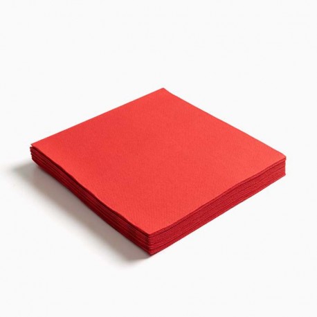 Servilletas Papel Punta-Punta 33 x 33 cm Rojas 2 Capas