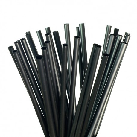 Pajitas Biodegradables PLA Negras Rectas 18 cm