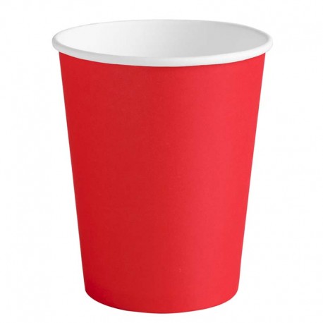 Vasos de Cartón Rojos 260ml Ø7,7cm