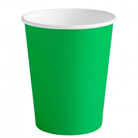 Vasos de Cartón Verdes 260ml Ø7,7cm