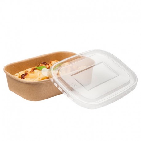 Envases de Cartón Kraft Take Away con Tapa PP 500ml