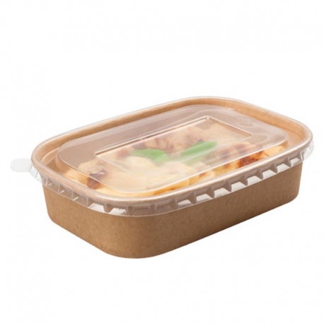 Envases de Cartón Kraft Take Away con Tapa PP 750ml