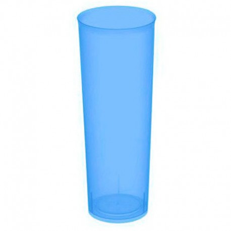 Vasos de Plástico PP Tubo 300ml Inyectado Azul Flúor