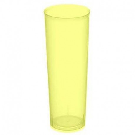 Vasos de Plástico PP Tubo 300ml Inyectado Amarillo Flúor