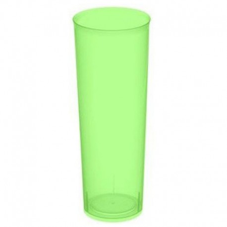 Vasos de Plástico PP Tubo 300ml Inyectado Verde Flúor