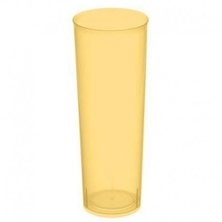 Vasos de Plástico PP Tubo 300ml Inyectado Naranja Flúor