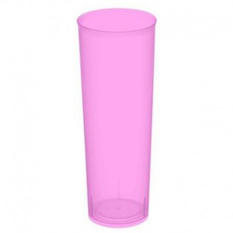 Vasos de Plástico PP Tubo 300ml Inyectado Fucsia Flúor