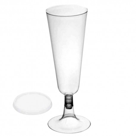 Copas de Cava de Plástico CON TAPA 150ml Transparentes