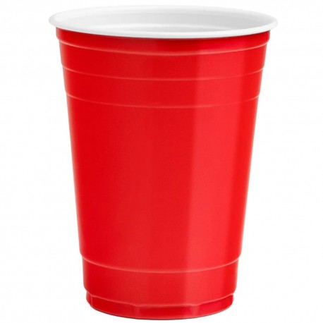 Vasos de Plástico PP Fiesta Bicolor 450ml Rojo