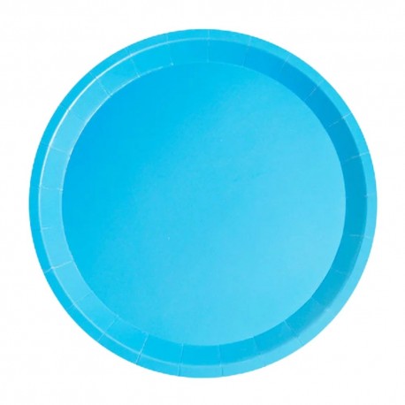 Platos Biodegradables Azules de Cartón 20,5cm