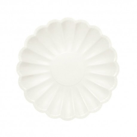 Platos de Cartón Elegantes Blanco Nacar 18cm (8 Uds)