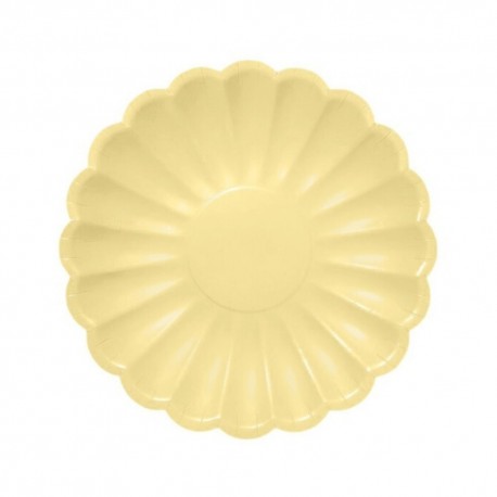 Platos de Cartón Elegantes Amarillo Pastel 18cm (8 Uds)