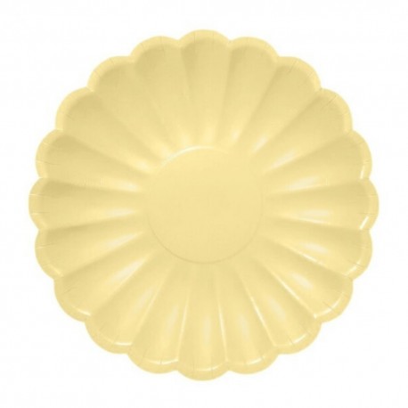 Platos de Cartón Elegantes Amarillo Pastel 23cm (6 Uds)