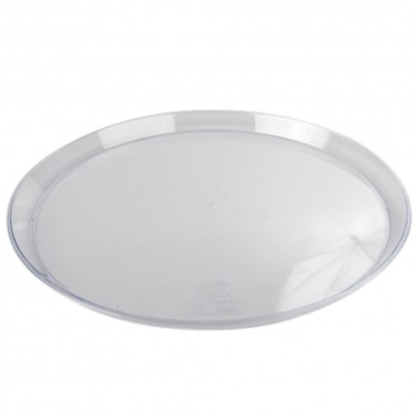 Bandeja Redonda de Plástico PS Lux Transparente Reutilizable 34cm