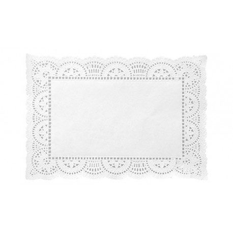 Blondas de Papel Rectangulares 21 x 27cm Blancas (Caja 2.500 Uds)