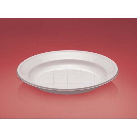 Platos de Plástico Reforzado Postre Blancos 170mm