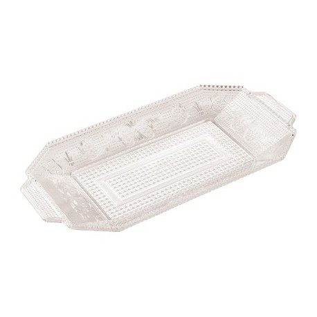 Bandejas de Plástico PS Lux Transparentes Reutilizables 28,5 x 14,5 cm