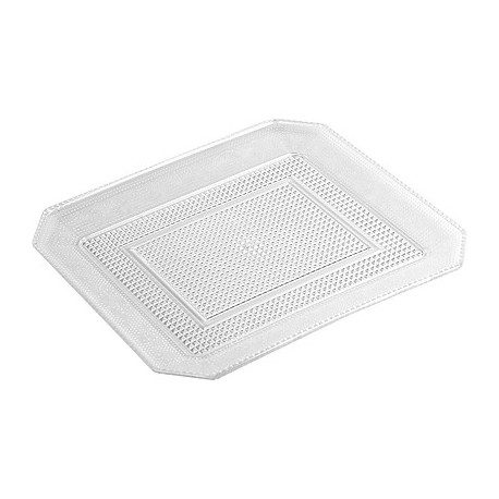 Bandeja de Plástico PS Lux Transparente Reutilizable 28 x 23 cm