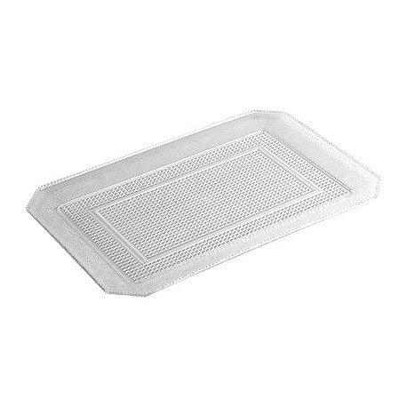 Bandeja de Plástico PS Lux Transparente Reutilizable 35 x 25 cm