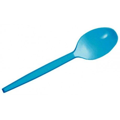 Cucharas de Plástico PS Azul Nube 16,5cm