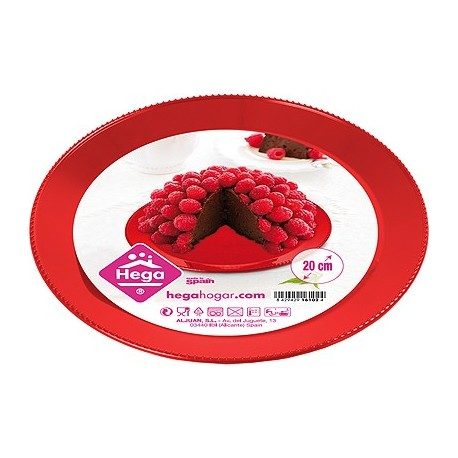 Bandeja de Plástico PS Lux Roja Reutilizable 20 cm