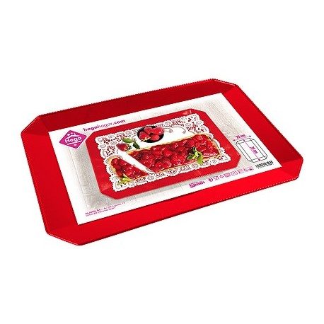 Bandeja de Plástico PS Lux Roja Reutilizable 35 x 25 cm