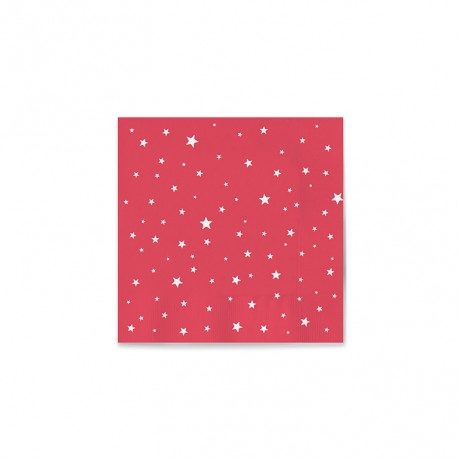 Servilletas de Papel Punta-Punta 33 x 33 cm Plateado Decoradas con Estrellas (20 Uds)